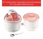 Sorbetière Lagrange Double Cuve (2 x 1.5L) Rose Orange