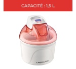 Sorbetière Lagrange Double Cuve (2 x 1.5L) Rose Orange