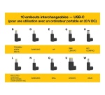 Chargeur et câble d'alimentation PC Accsup UNIVERSEL 100W NOIR