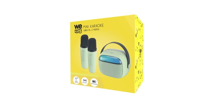 Lecteur Karaoké We Mini enceinte sans fil kids Vert + poignée
