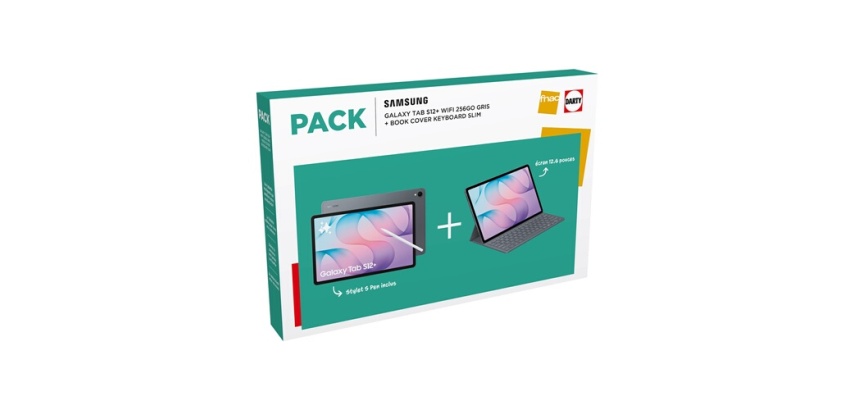 Tablette tactile Samsung Pack Galaxy Tab S12+ 12,6" 256 Go Gris + Etui Clavier