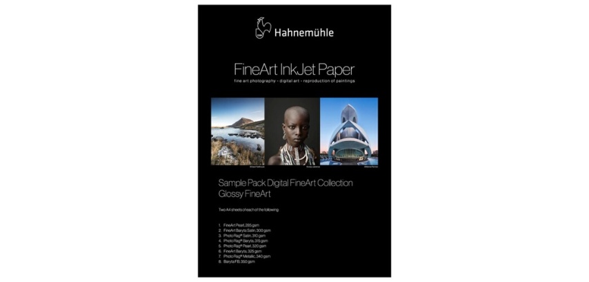 Papier d'impression Hahnemühle Digital FineArt Sample Pack Glossy FineArt A4