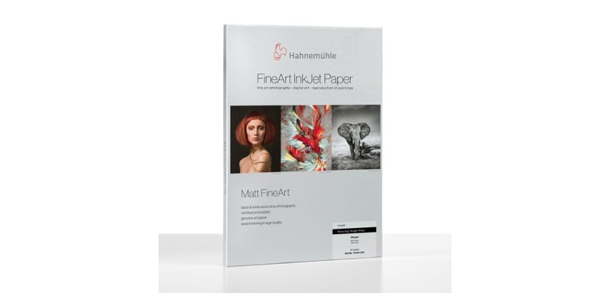 Papier d'impression Hahnemühle Matt FineArt Smooth Photo Rag Blanc éclatant A4 310g 25 Feuilles