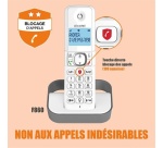 Téléphone sans fil Alcatel Pack Duo F 860 Duo avec fonction blocage des appels publicitaires blanc gris