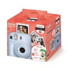Appareil photo instantané Fujifilm Pack Iconique Instax Mini 12 Bleu + Film Mini 2x10 vues + Housse