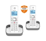 Téléphone sans fil Alcatel Pack Duo F 860 Duo avec fonction blocage des appels publicitaires blanc gris