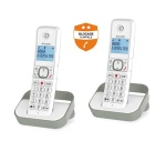 Téléphone sans fil Alcatel Pack Duo F 860 Duo avec fonction blocage des appels publicitaires blanc gris
