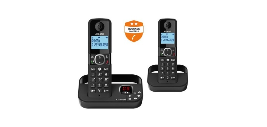 Téléphone sans fil Alcatel F860 VOICE DUO NOIR