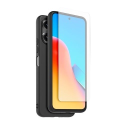 Coque et étui téléphone mobile Made For Xiaomi Pack Coque arriere semi-rigide Noir & Protege-ecran en verre trempe pour Xiaomi Redmi 12 4G/5G