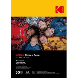 Papier d'impression Kodak 25 feuilles de papier photo 180gsm, brillant, Format A4