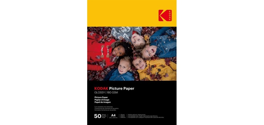 Papier d'impression Kodak 25 feuilles de papier photo 180gsm, brillant, Format A4