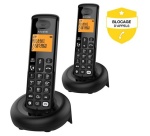 Téléphone sans fil Alcatel Pack Duo E260 Noir avec Repondeur et Fonction Blocage Appels Publicitaires