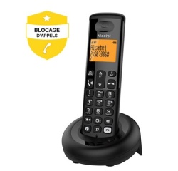 Téléphone sans fil Alcatel Solo E260 Noir avec Repondeur et Fonction Blocage des Appels Publicitaires