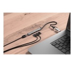 Adaptateur et convertisseur Mobility Lab HUB USB-C ULTRA SLIM + ADAPTATEUR USB-C FEMELLE /USB-A MALE AVEC 1 PORT USB-A 3.0 et 3 PORTS USB-C