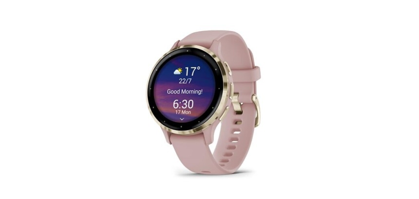 Montre connectée Garmin Venu 3S, Soft Gold avec bracelet rose