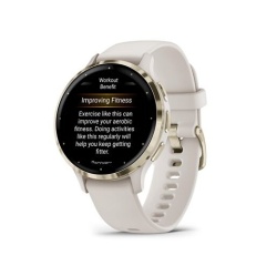 Montre connectée Garmin Venu 3S, Soft Gold avec bracelet ivoire