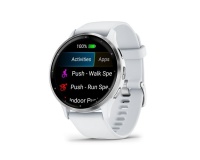 Montre connectée Garmin Venu 3, Silver avec bracelet blanc