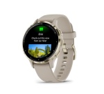 Montre connectée Garmin Venu 3S, Soft Gold avec bracelet lin