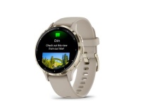 Montre connectée Garmin Venu 3S, Soft Gold avec bracelet lin