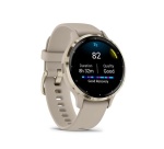 Montre connectée Garmin Venu 3S, Soft Gold avec bracelet lin