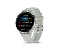 Montre connectée Garmin Venu 3S, Silver avec bracelet vert sauge
