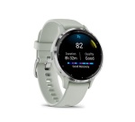 Montre connectée Garmin Venu 3S, Silver avec bracelet vert sauge