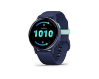 Montre connectée Garmin Vivoactive 5, Metallic Blue avec bracelet bleu marine