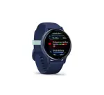 Montre connectée Garmin Vivoactive 5, Metallic Blue avec bracelet bleu marine