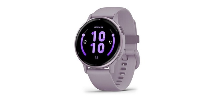 Montre connectée Garmin Vivoactive 5, Metallic Orchid avec bracelet violet