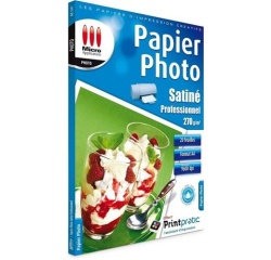 Papier d'impression Micro Appli Pack de 25 feuilles Papier Photo Satiné A4