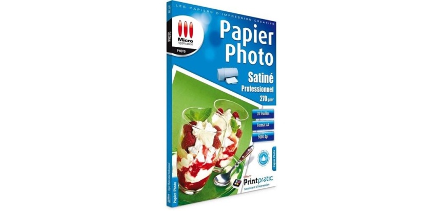 Papier d'impression Micro Appli Pack de 25 feuilles Papier Photo Satiné A4