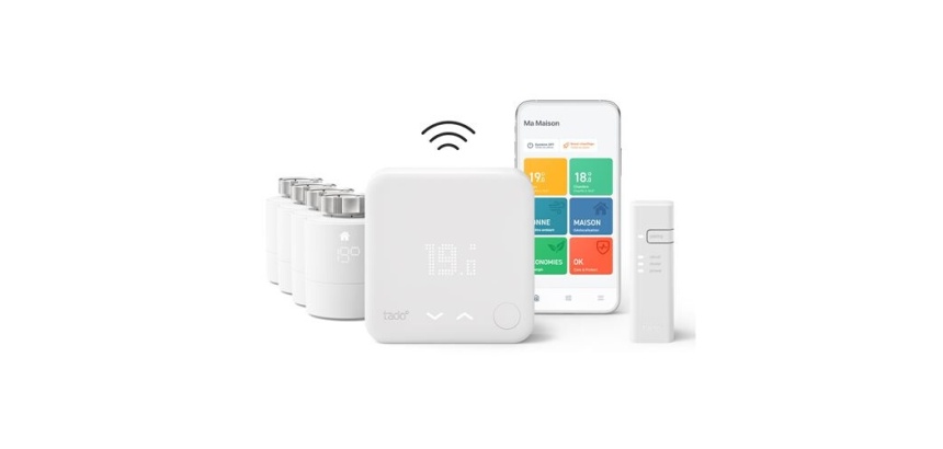 Thermostat connecté Tado Thermostat connecté sans fil Kit de demarrage V3+ et 4 tetes thermostatiques