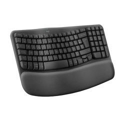 Clavier Logitech Wave Keys clavier ergonomique sans fil, repose-poignets rembourre, frappe naturelle et confortable, Easy-Switch, Bluetooth, recepteur Logi Bolt, multi-SE, Windows/Mac