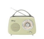 Radio Halterrego Enceinte/Radio retro RMS 5W, Bluetooth, Radio FM, lecteur USB, Aux IN, Batterie rechargeable, vert olive