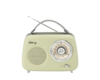Radio Halterrego Enceinte/Radio retro RMS 5W, Bluetooth, Radio FM, lecteur USB, Aux IN, Batterie rechargeable, vert olive