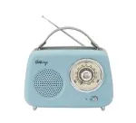 Radio Halterrego Enceinte/Radio retro RMS 5W, Bluetooth, Radio FM, lecteur USB, Aux IN, Batterie rechargeable, Bleu gris