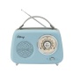 Radio Halterrego Enceinte/Radio retro RMS 5W, Bluetooth, Radio FM, lecteur USB, Aux IN, Batterie rechargeable, Bleu gris