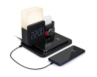 Chargeur pour téléphone mobile Bbc Base de charge induction 3 en 1 + Reveil + Lampe