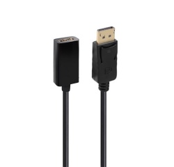 Câbles vidéo Accsup ADAPTATEUR DISPLAYPORT MALE VERS HDMI FEMELLE 15 CM NOIR