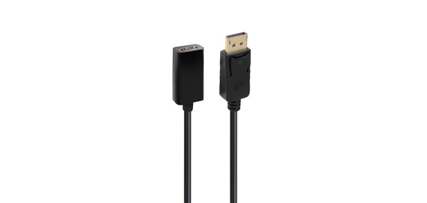 Câbles vidéo Accsup ADAPTATEUR DISPLAYPORT MALE VERS HDMI FEMELLE 15 CM NOIR