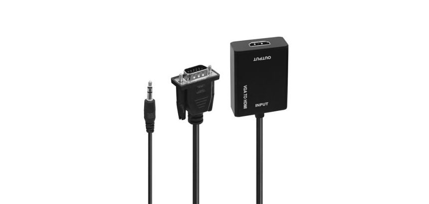 Accessoire TV vidéo Accsup ADAPTATEUR VGA MALE VERS HDMI FEMELLE 20 CM NOIR