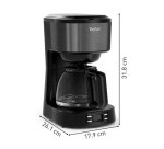 Cafetière filtre Tefal CM520810 Cafetiere filtre programmable Equinox noire