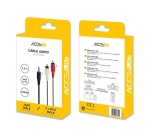 Câble et Connectique Accsup CABLE JACK 3,5 MALE / 2 X RCA MALES 1,5M NOIR