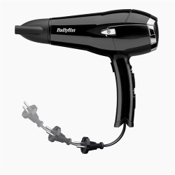 Sèche-cheveux Babyliss D374DE Cordkeeper 2000 avec technologie Ionique et cordon retractable