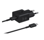 Chargeur pour téléphone mobile Samsung Chargeur secteur 25W Avec cable USBC Noir