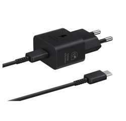 Chargeur pour téléphone mobile Samsung Chargeur secteur 25W Avec cable USBC Noir
