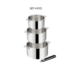 Batterie de cuisine Lagostina ESPERTA TRIPLY POIGNEE AMOVIBLE Lot 3 Cass + Poignee