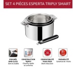 Batterie de cuisine Lagostina ESPERTA TRIPLY POIGNEE AMOVIBLE Lot 3 Cass + Poignee