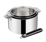 Batterie de cuisine Lagostina ESPERTA TRIPLY POIGNEE AMOVIBLE Lot 3 Cass + Poignee