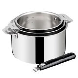 Batterie de cuisine Lagostina ESPERTA TRIPLY POIGNEE AMOVIBLE Lot 3 Cass + Poignee